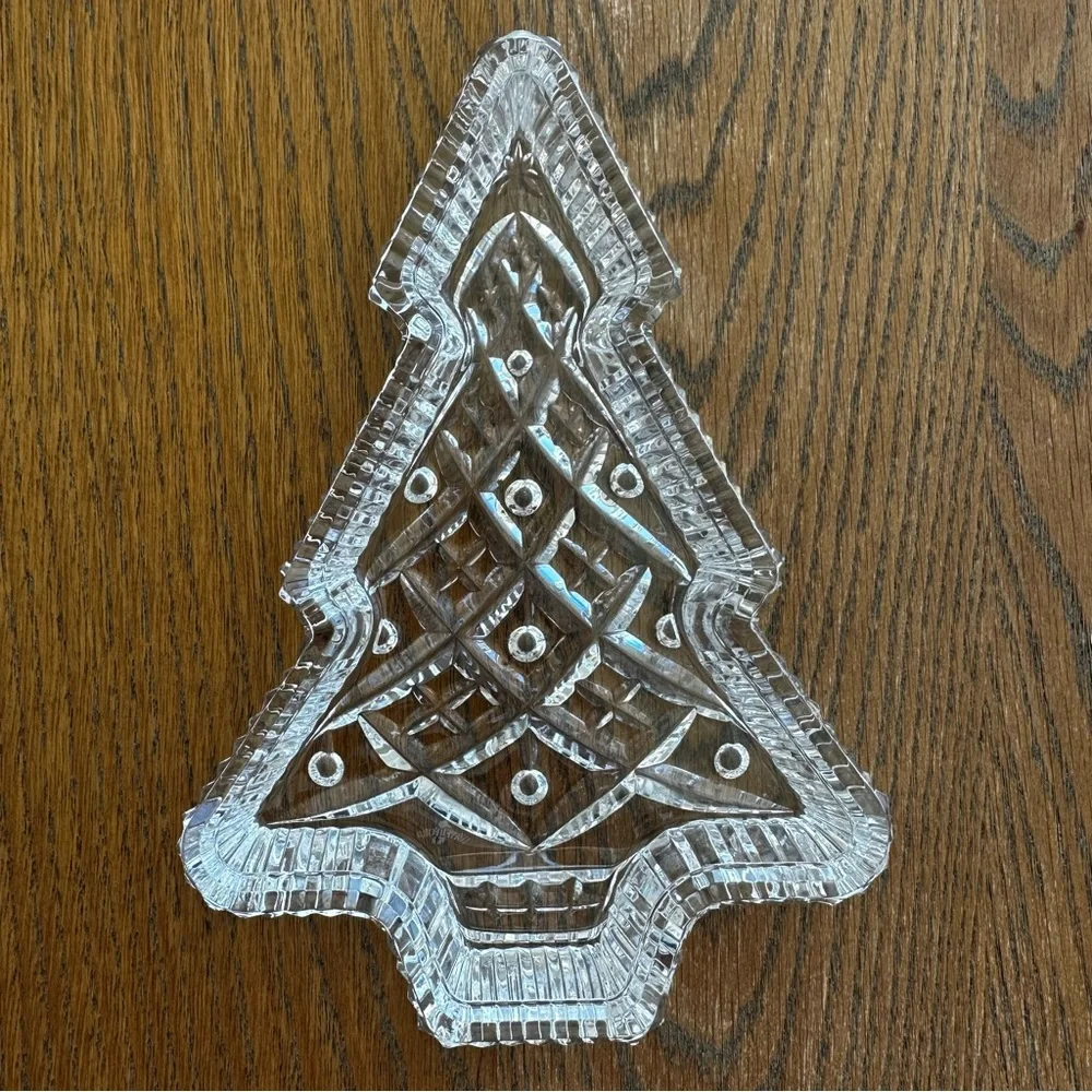 Waterford Crystal Figurine Christmas Tree Candy Dish Decorative Tray Retired - Picture 2 of 11
